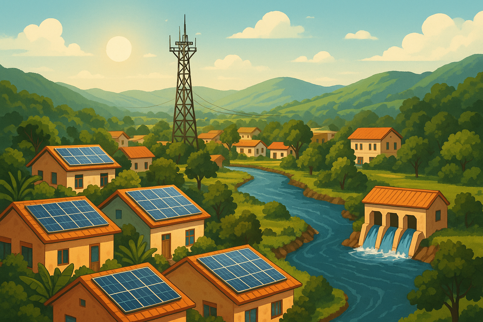 Energi Bersih Kota Kecil 2025: PLTS Atap, Mikrohidro & Smart Grid