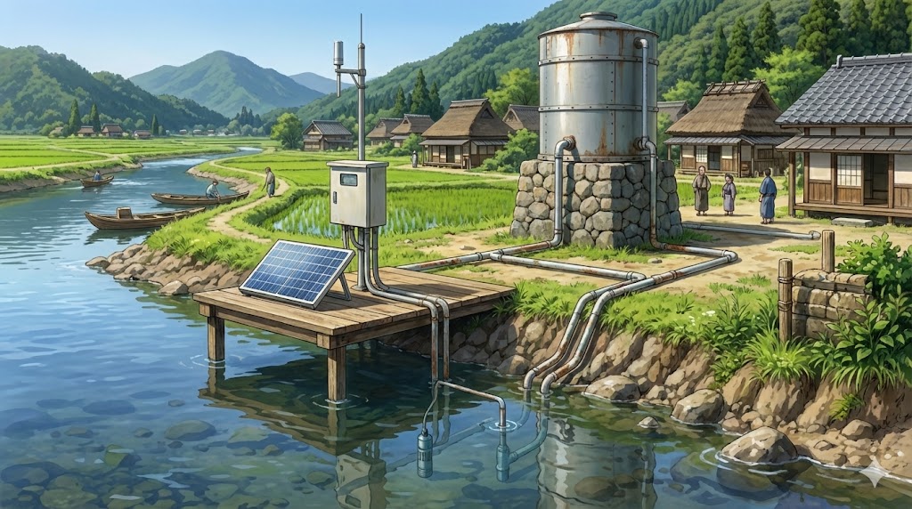 ilustrasi revolusi air bersih 2025 sensor air penyaringan modern distribusi pintar